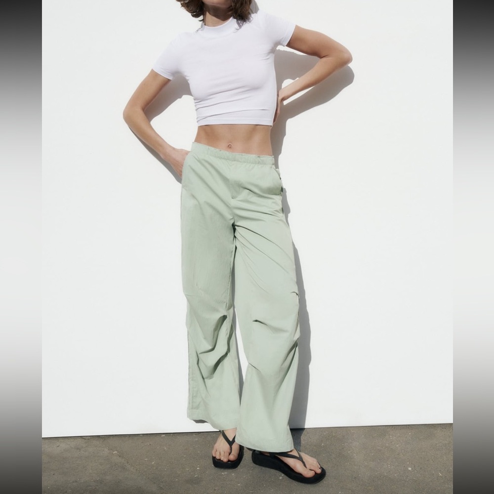 Zara Nylon Full Length Pants - Women’s Large - NWT
